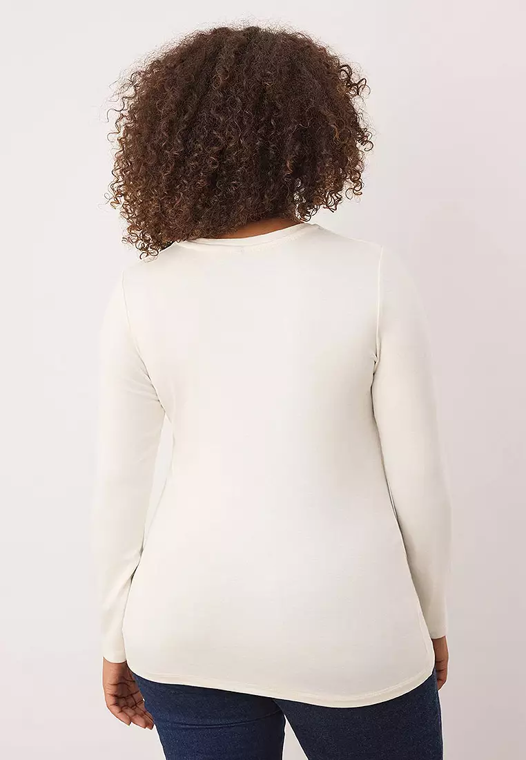 Plus Size V-Neck Fitted Top