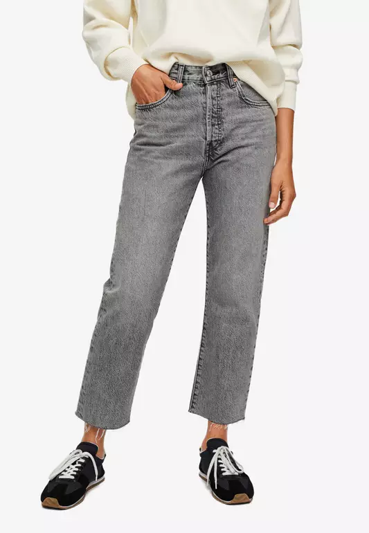 Ankle-Length Straight-Fit Jeans