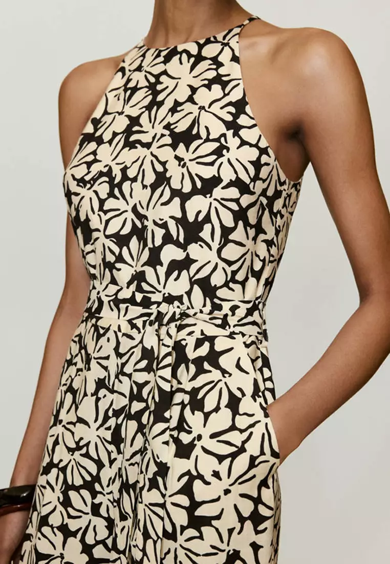 Floral Print Jumpsuit With Belt