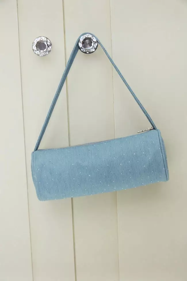 Denim Glitter Shoulder Bag