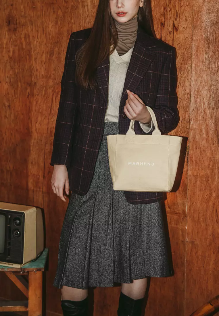 DENNY MINI Canvas Handbag Ivory
