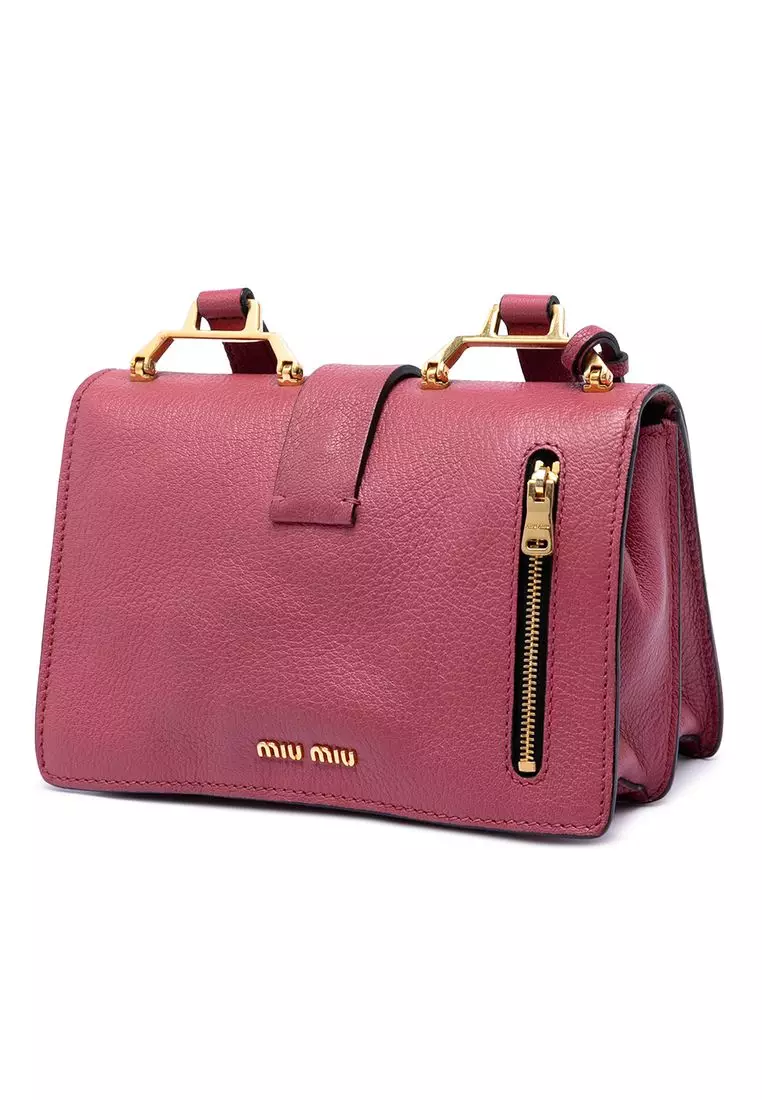 Pre-Loved Miu Miu Goatskin Madras Crossbody