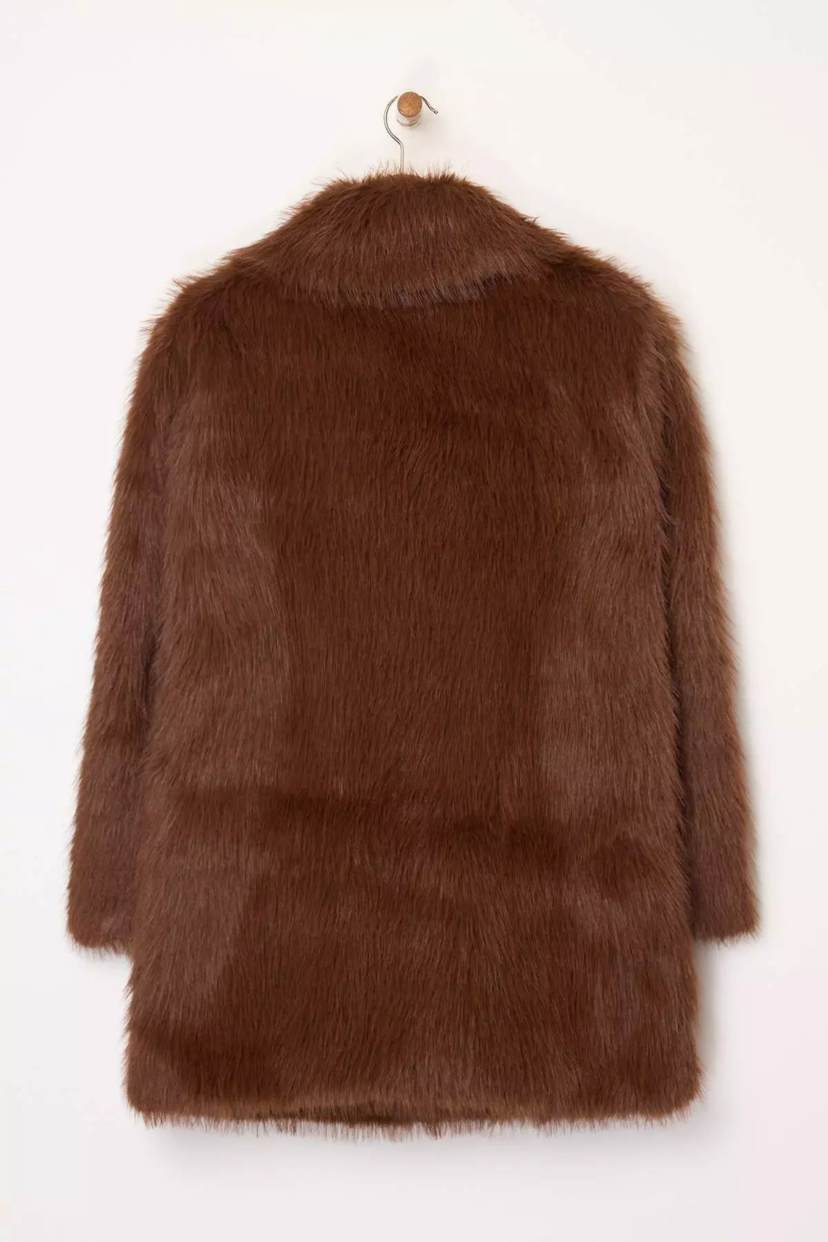 Brown Fur Mono Closure Oversize Midi Coat Twoaw26Kb6