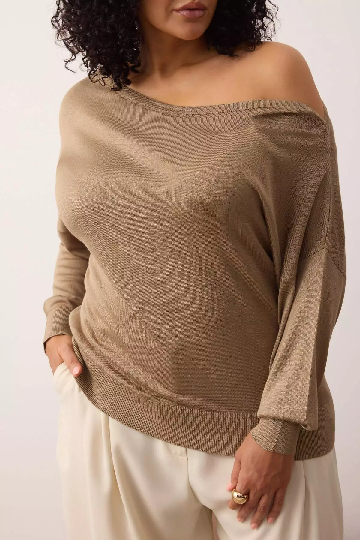 Mink Boat Neck Knitwear Sweater Tbbaw24An00041