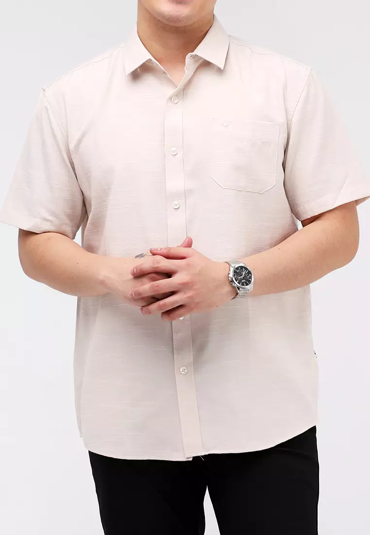 Woven Slub Cotton Short Sleeves