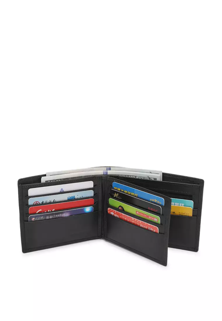 Men's RFID Blocking Tri Fold Wallet - Black