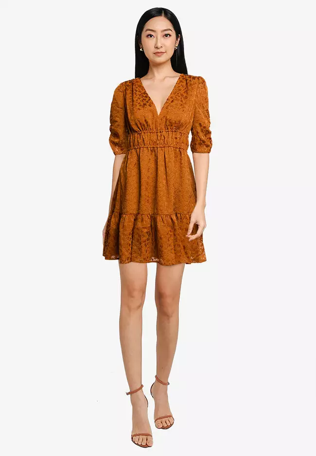Buy French Connection Bonati Burn Out Drape Dress 2026 Online | ZALORA