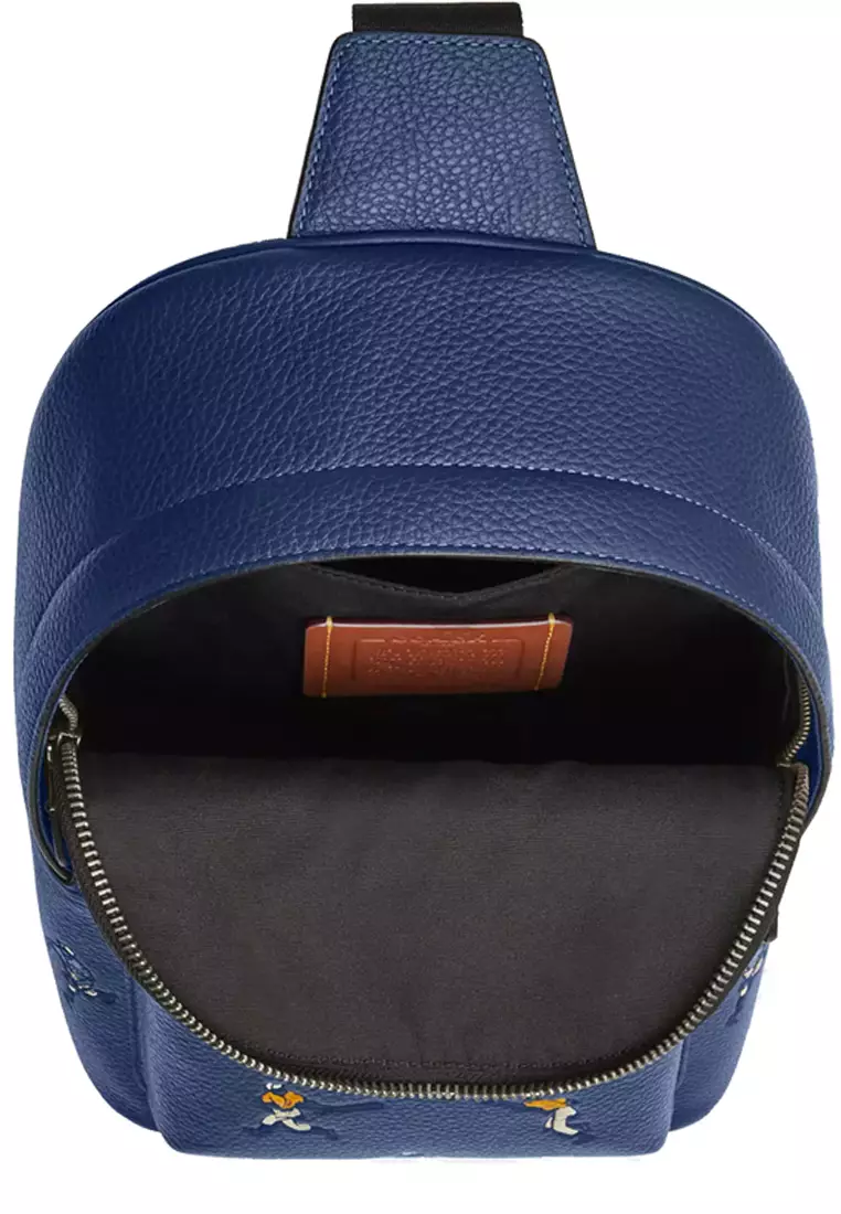 West Pack Bag With Baseball Print in Deep Blue Multi CAX48