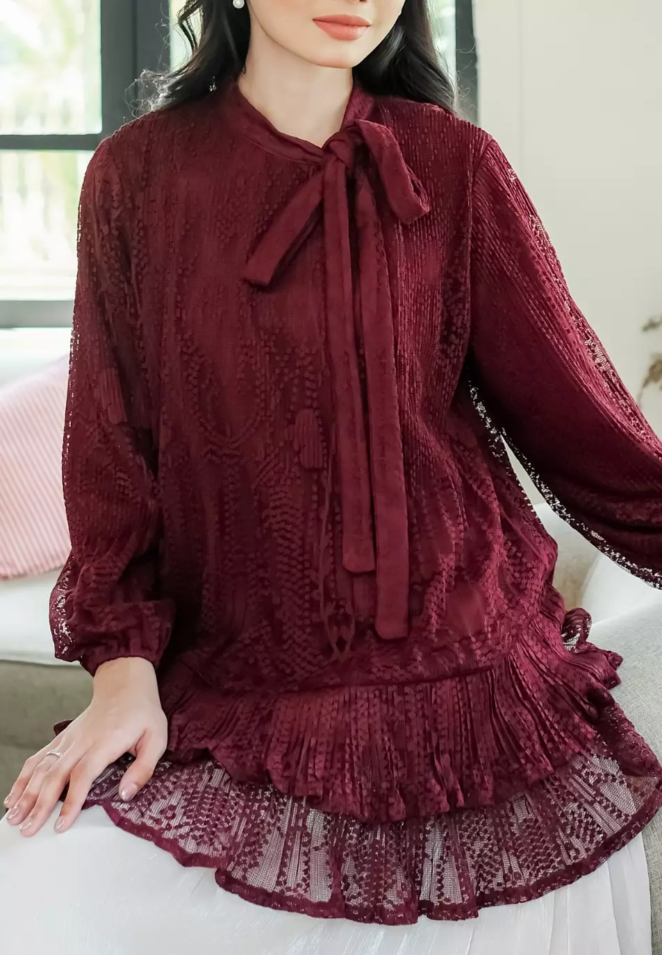 Willow Blouse - Maroon