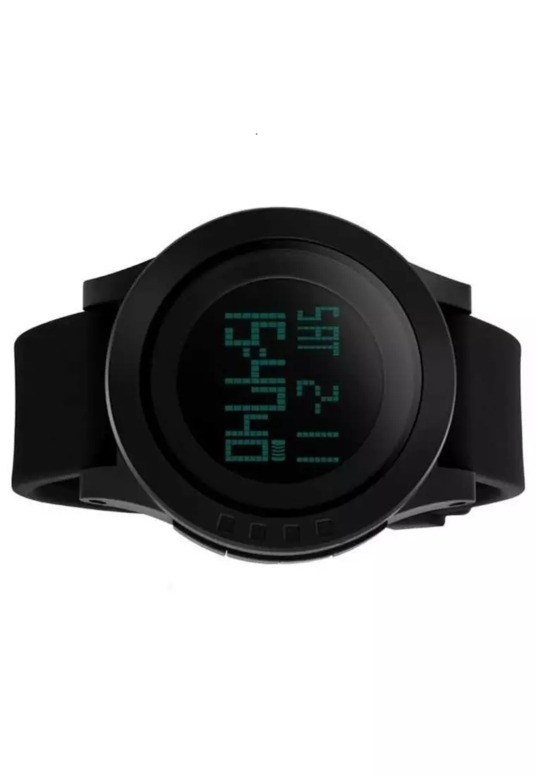Jam Tangan Digital Pria LED Waterproof 50m Chrono Strap Tali Material Silicone XX55 ORIGINAL