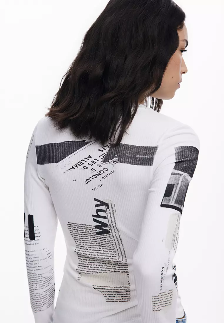 Ribbed newspaper T-shirt