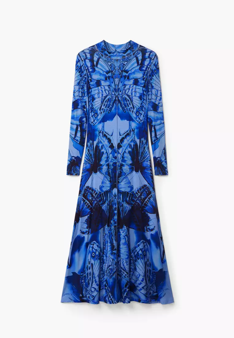 Desigual Woman Butterfly midi dress.