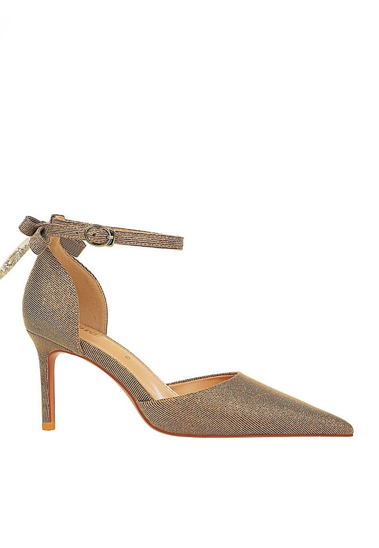 VANSA 8cm Sequin Bow Evening and Bridal High Heel Shoes VSW-P286A2