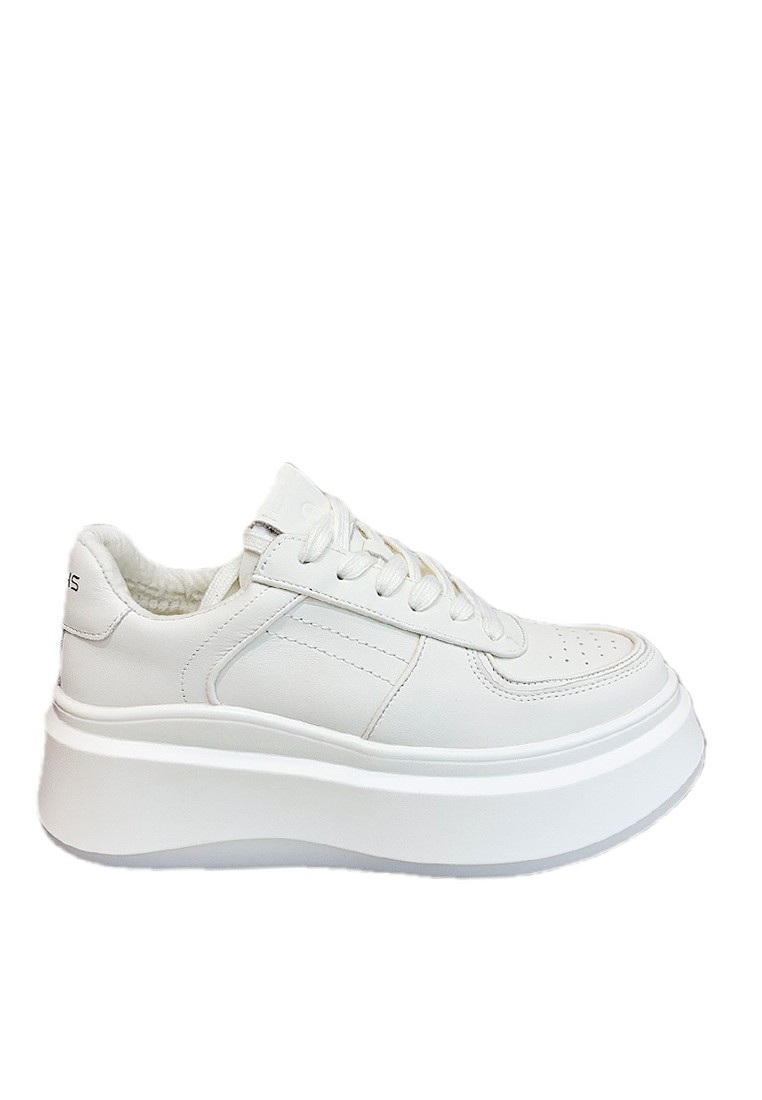 VANSA Stylish Cow Leather Lace-Up Platform Shoes VPW-T25531