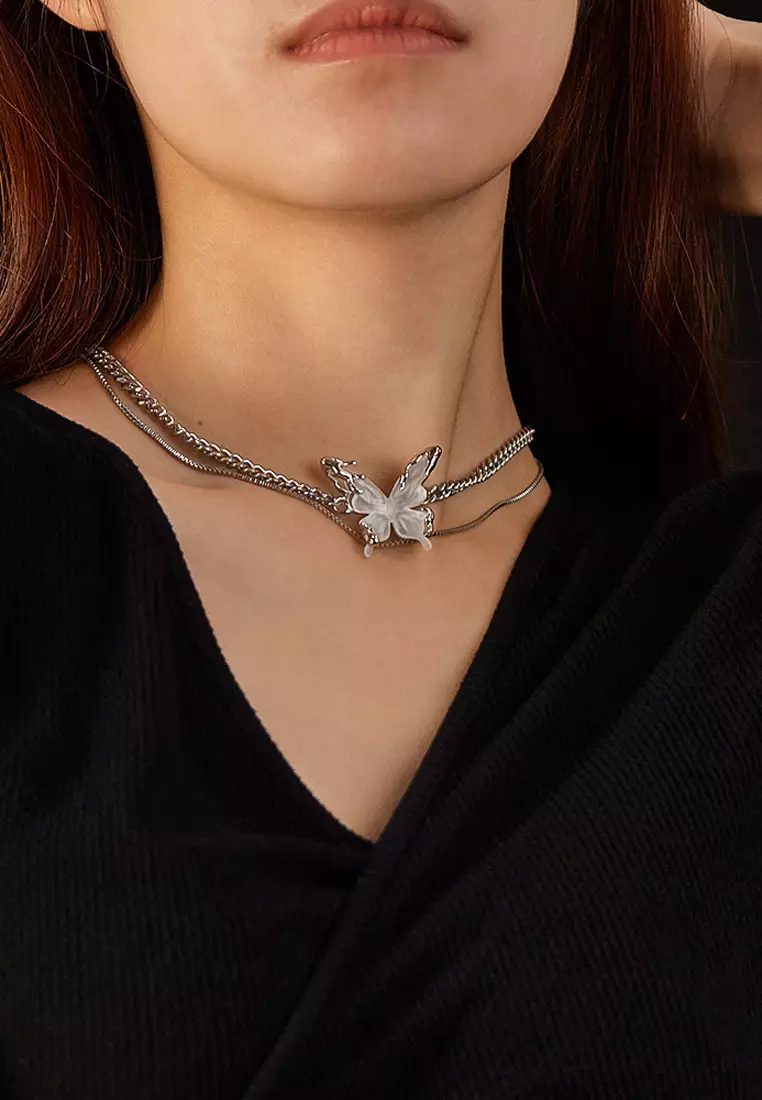 蝴蝶鎖骨鏈項鍊