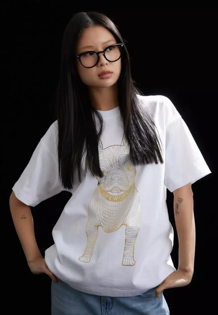 Gold Big Radog T-Shirt Pattern White