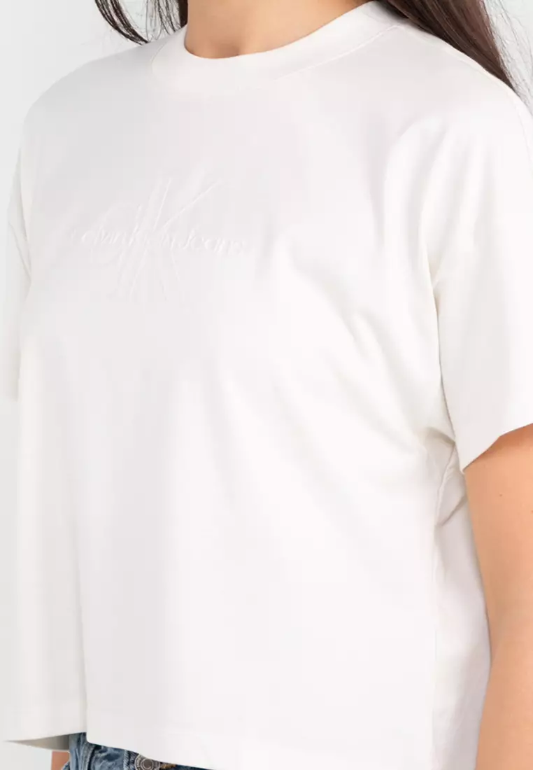 calvin klein plain white t shirt women's