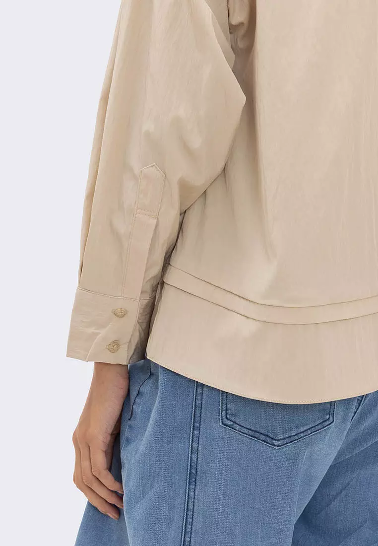 Ria Miranda Cream Merlot Shirt