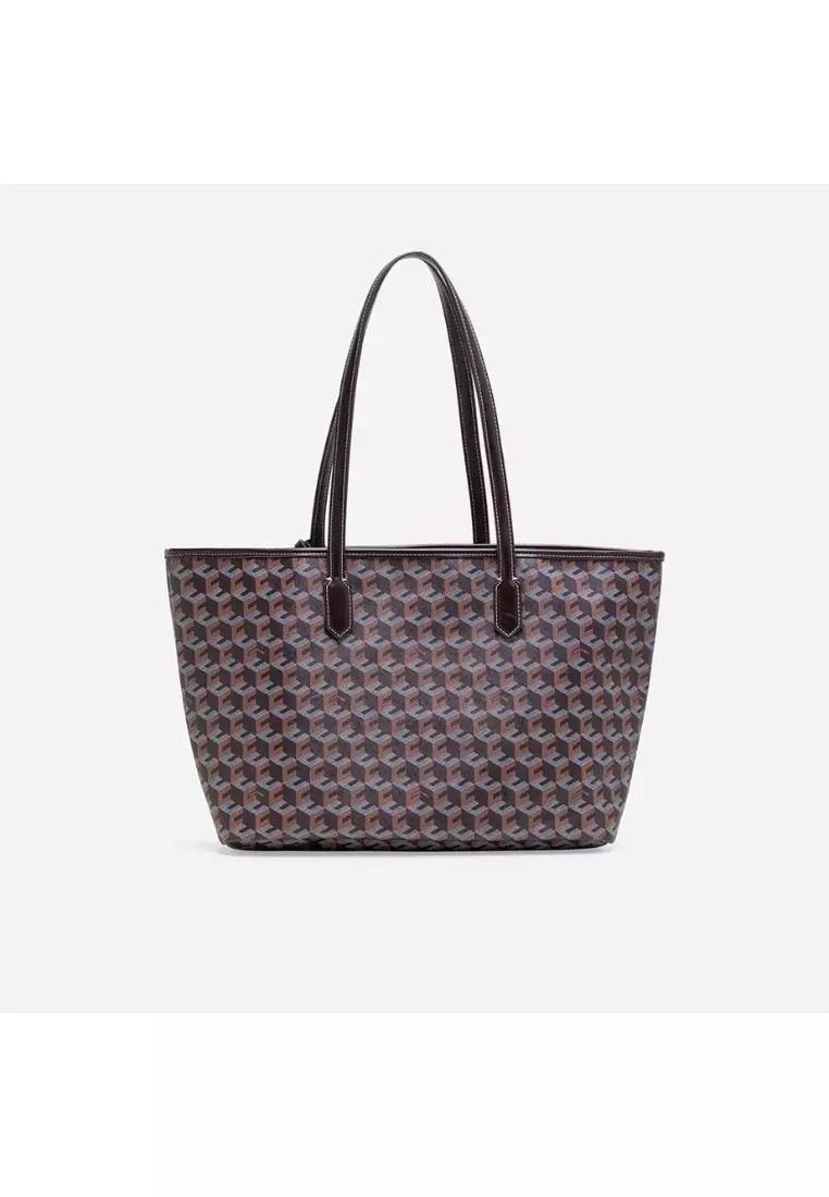 Russo Monogram Tote Bag Chestnut Brown