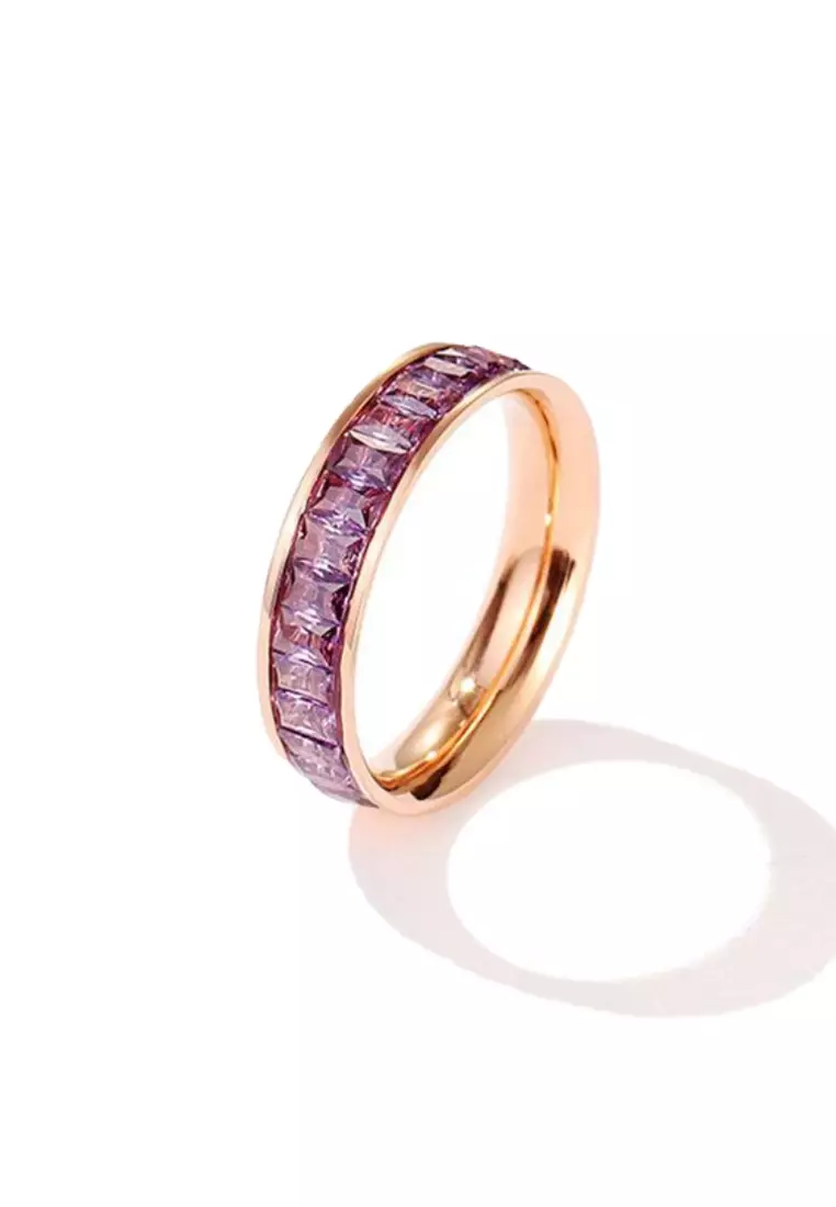 CELOVIS - Georgia Purple Zirconia in Rose Gold Ring
