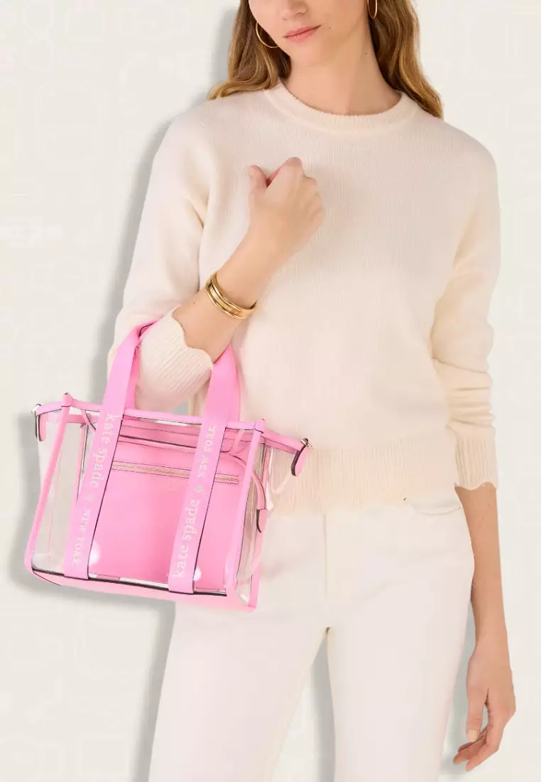 Kate Spade Kip Clear Small Tote Surf Pink