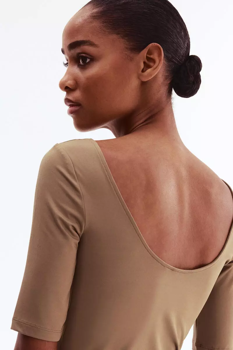 Ballerina-neckline top