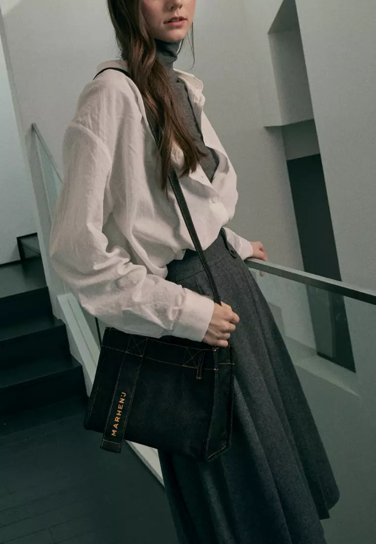 RICO MINI DENIM Canvas Crossbody Bag Black