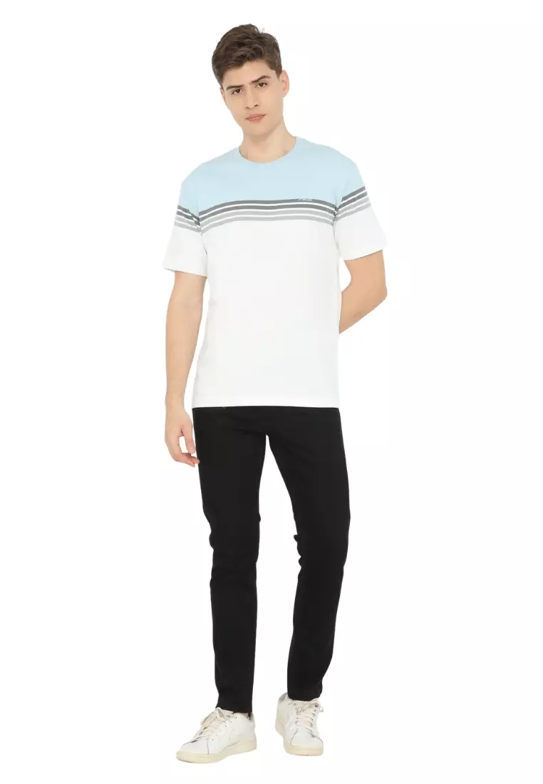 POLICE T-Shirt Salur Bordir Cotton Premium Tebal Pria 53029