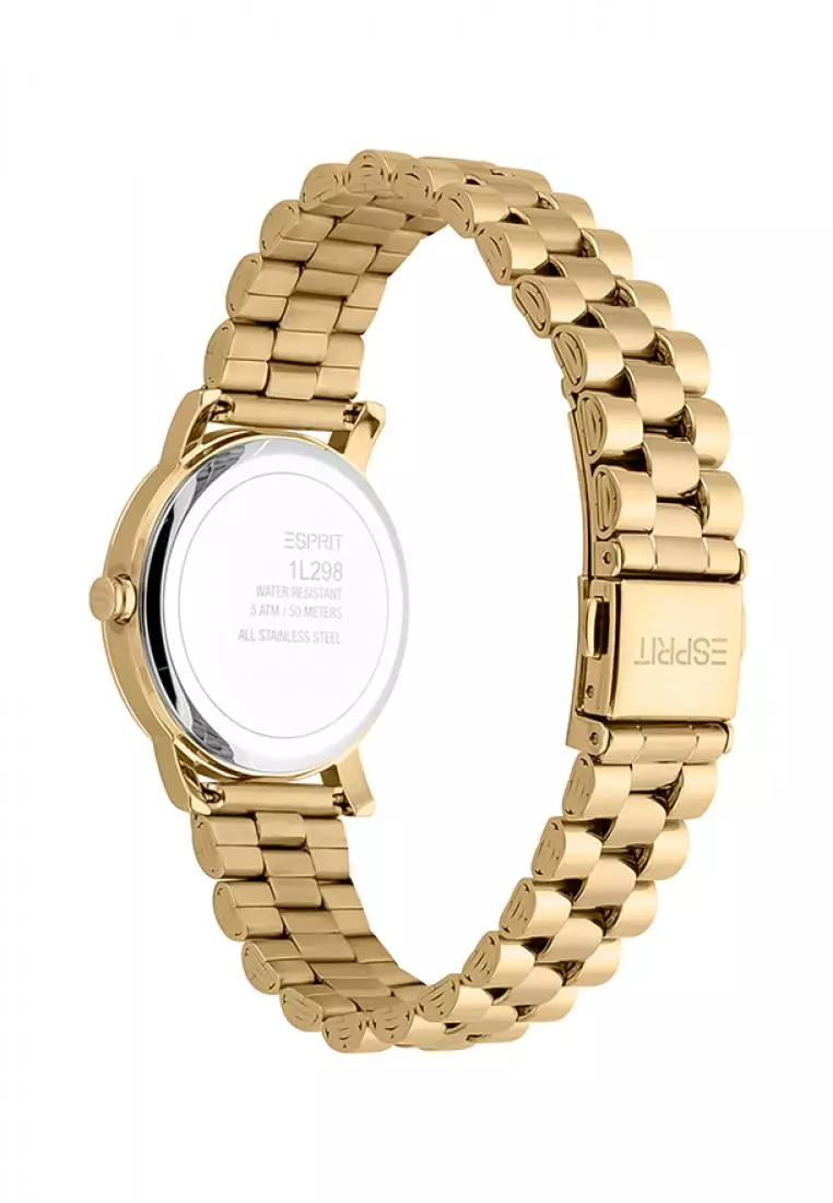 Buy ESPRIT Luna Set Stainless Steel Gold Watch for Women EES1L298M0055 ...