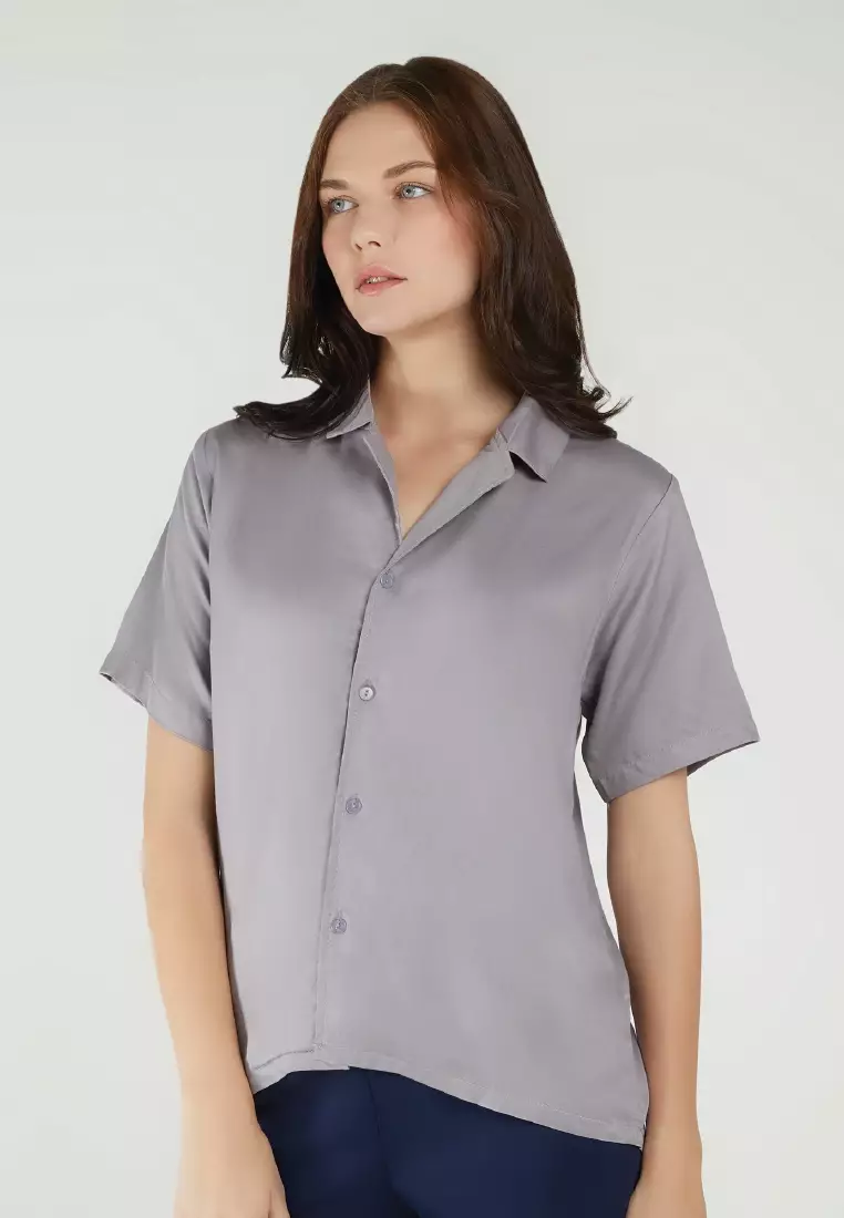 Mayonette Jasmine Top - Baju Atasan Wanita Terbaru Blouse Korean Style - Grey