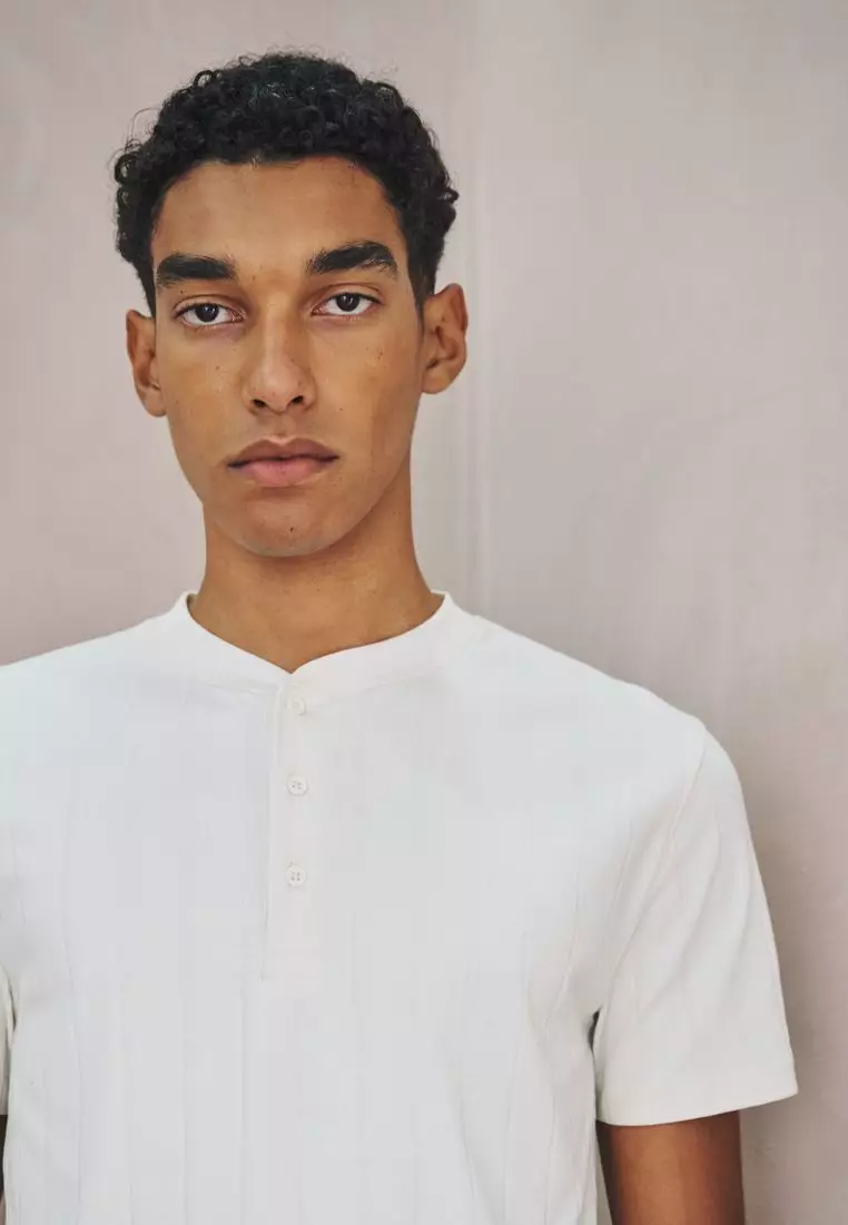 Modal Cotton Ribbed Textured Smart T-Shirt