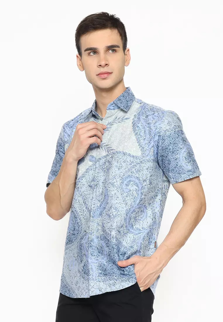 MY AKSA BATIK PRIA KEMEJA PENDEK MARINO MADELINE