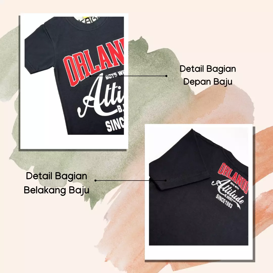 Wakakids Baju Anak Laki Laki Atasan Kaos Usia 4 Tahun Hingga 14 Tahun Motif Orlando 3916 Kuning SPATS