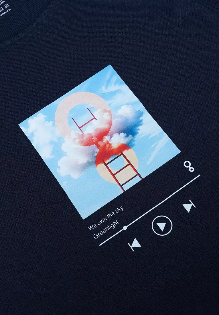 Greenlight Men's Jacket Crewneck Sweatshirt Regular Fit Fleece Sky Playlist OL-C080425