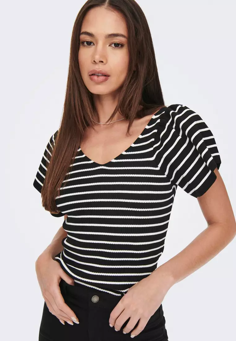 Leelo Stripe Back V-Neck Top
