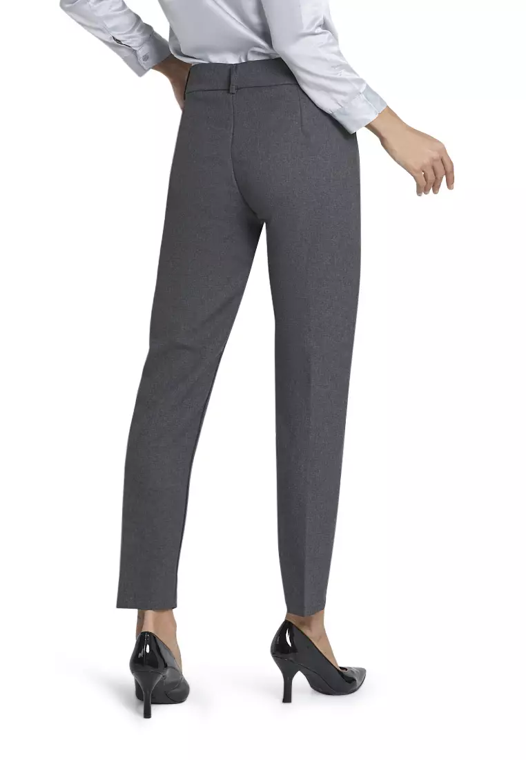 Winnie Celana Import Design Classic Long Pants Bawahan Wanita Formal - Abu