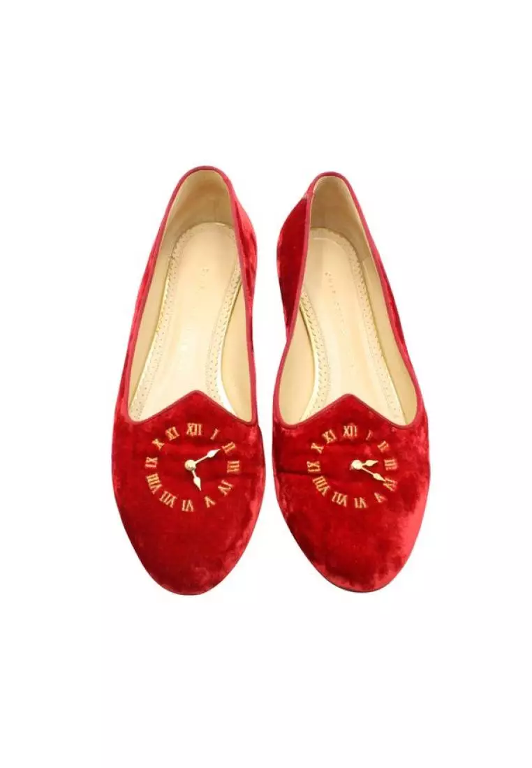 Red velvet ballet on sale flats