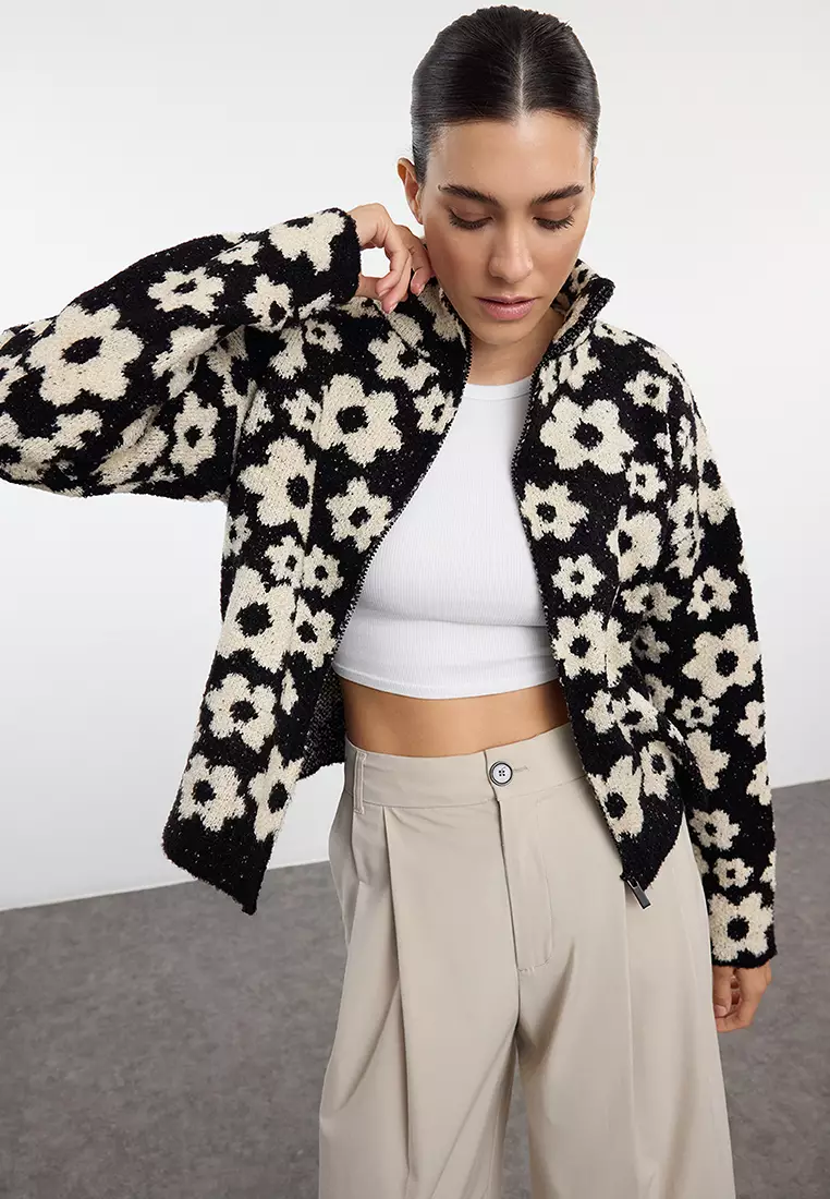 Flower Boucle Cardigan