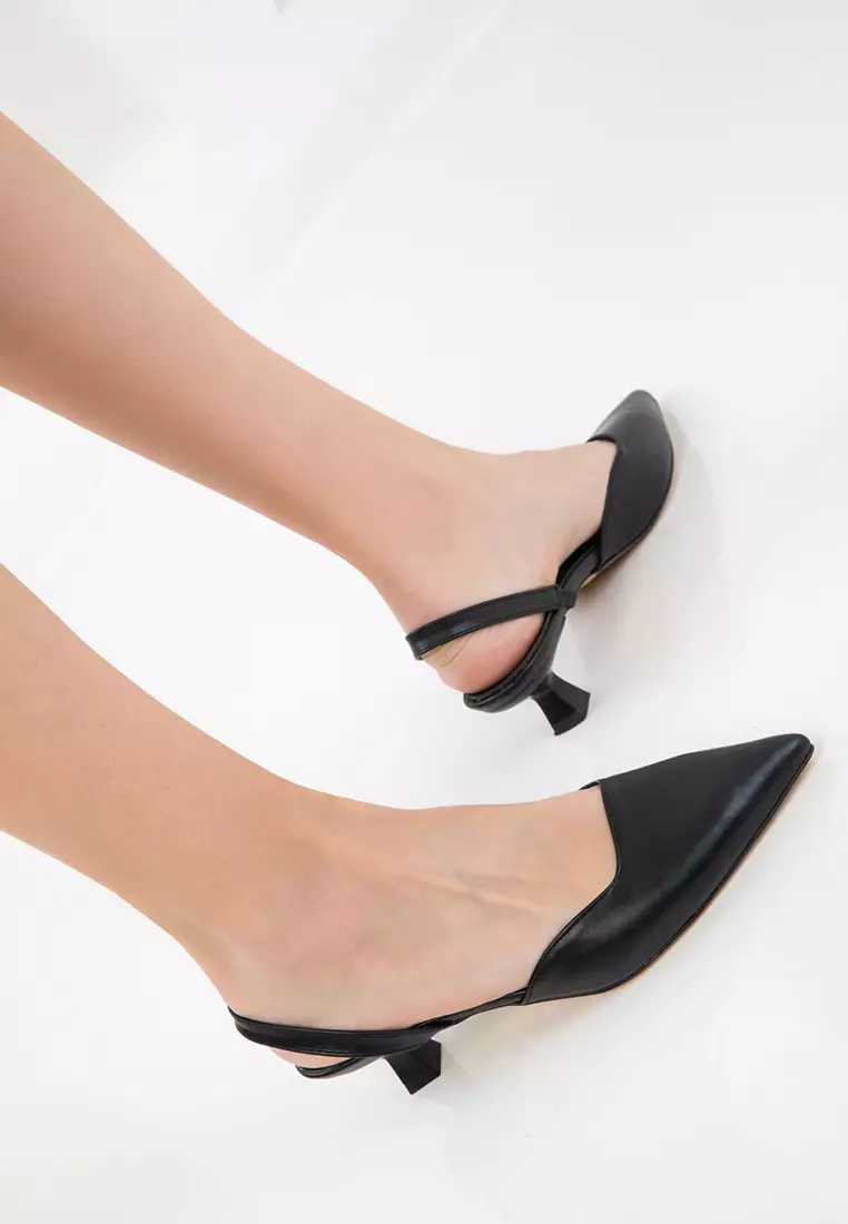 Black Women's Classic Heeled Shoes 20650