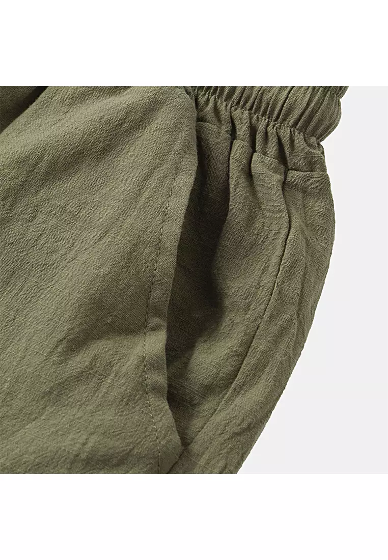 Cotton Linen Solid Color Beach Shorts YL-DK01