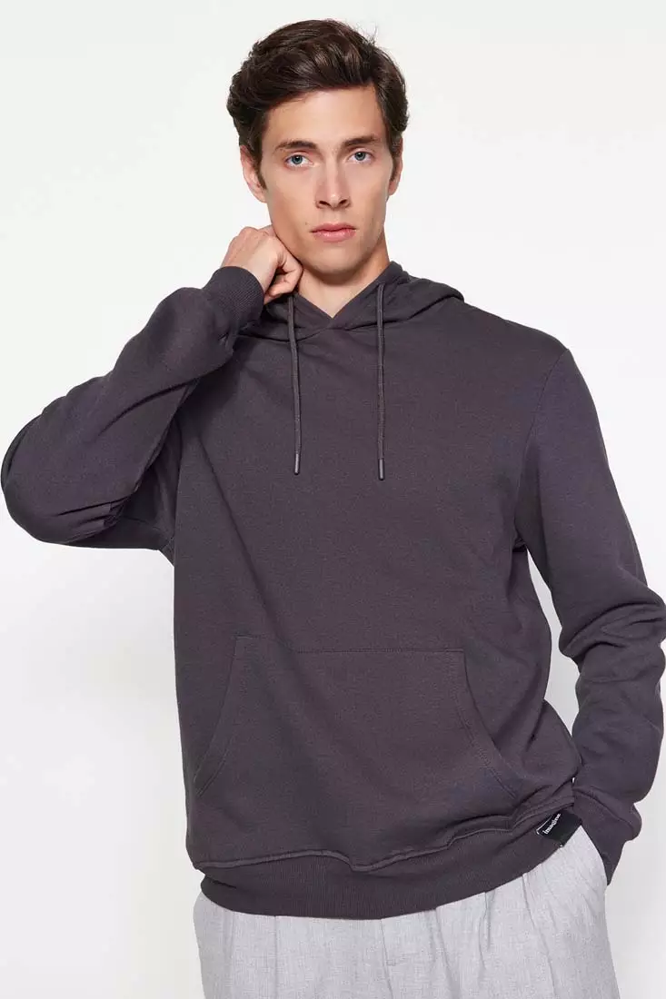 Mens dark grey on sale sweatshirt