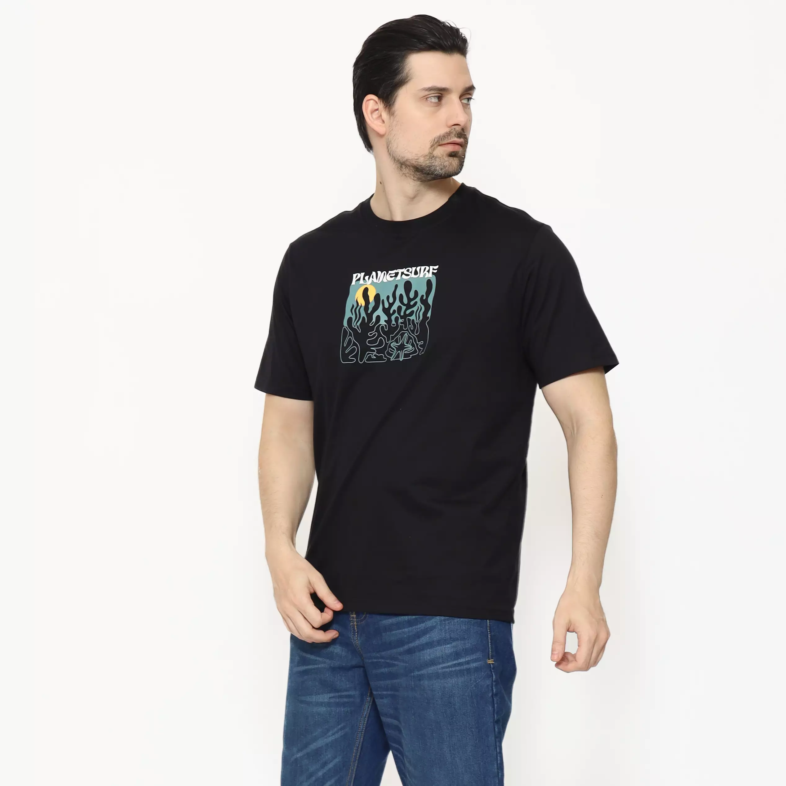 Planet Surf Clothing Kaos lengan pendek Pria Paradise  Planet Surf