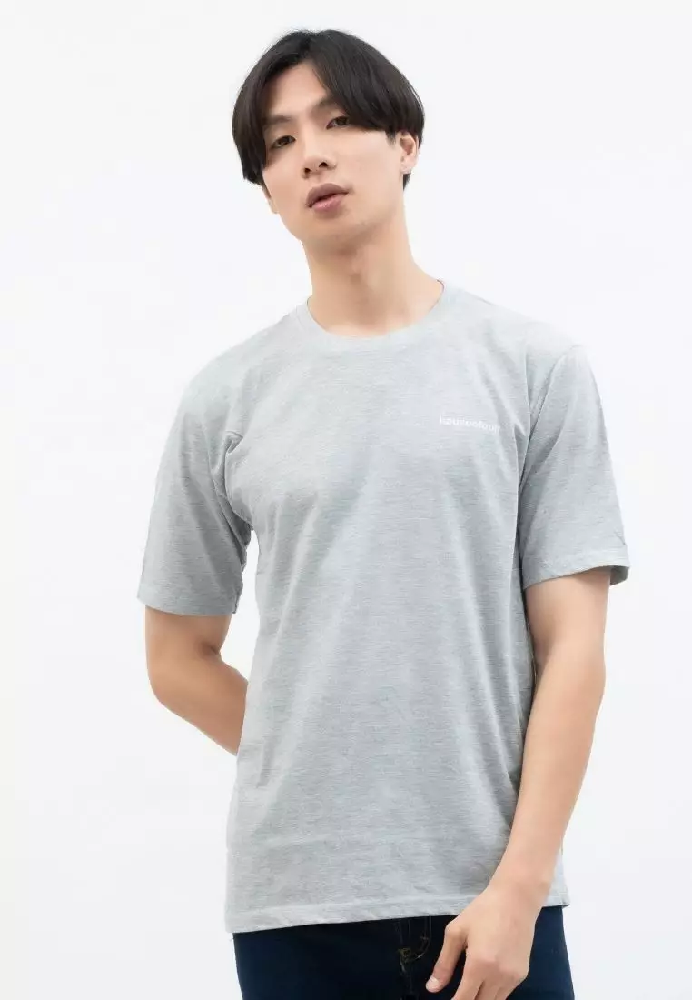 Houseofcuff Kaos Polos Pria Premium Katun Combed Lengan Pendek Abu Muda