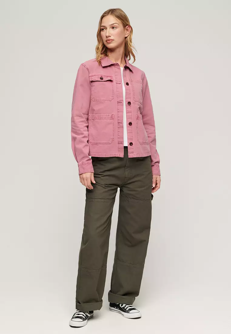 Superdry pink denim jacket sale
