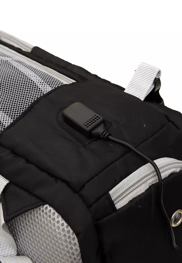 Afra Tas Ransel Wanita Motif Polos Casual Backpack Multifunction Large Compartment Material Nylon ORIGINAL - Black