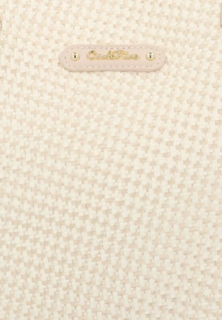 Alaina Woven Tote Bag - Beige