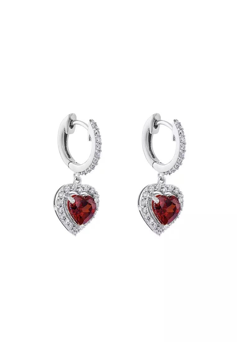 Garnet white hot sale gold earrings