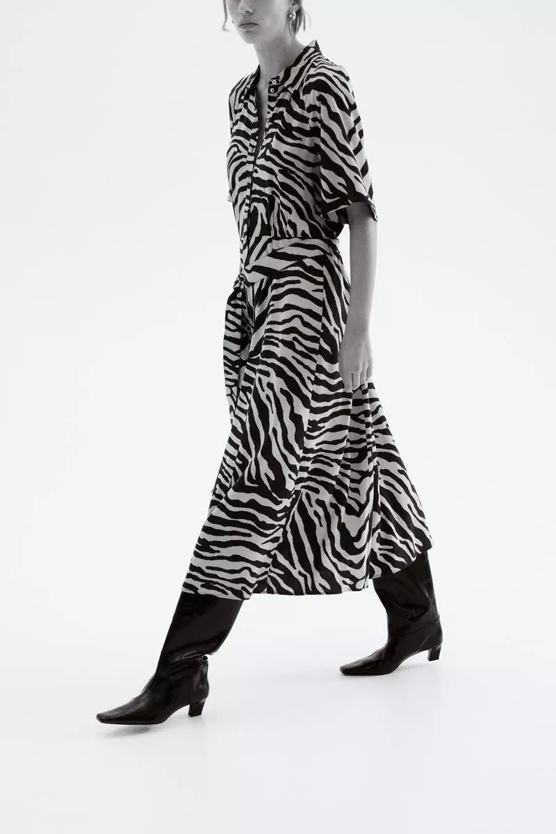 Tie-belt shirt dress