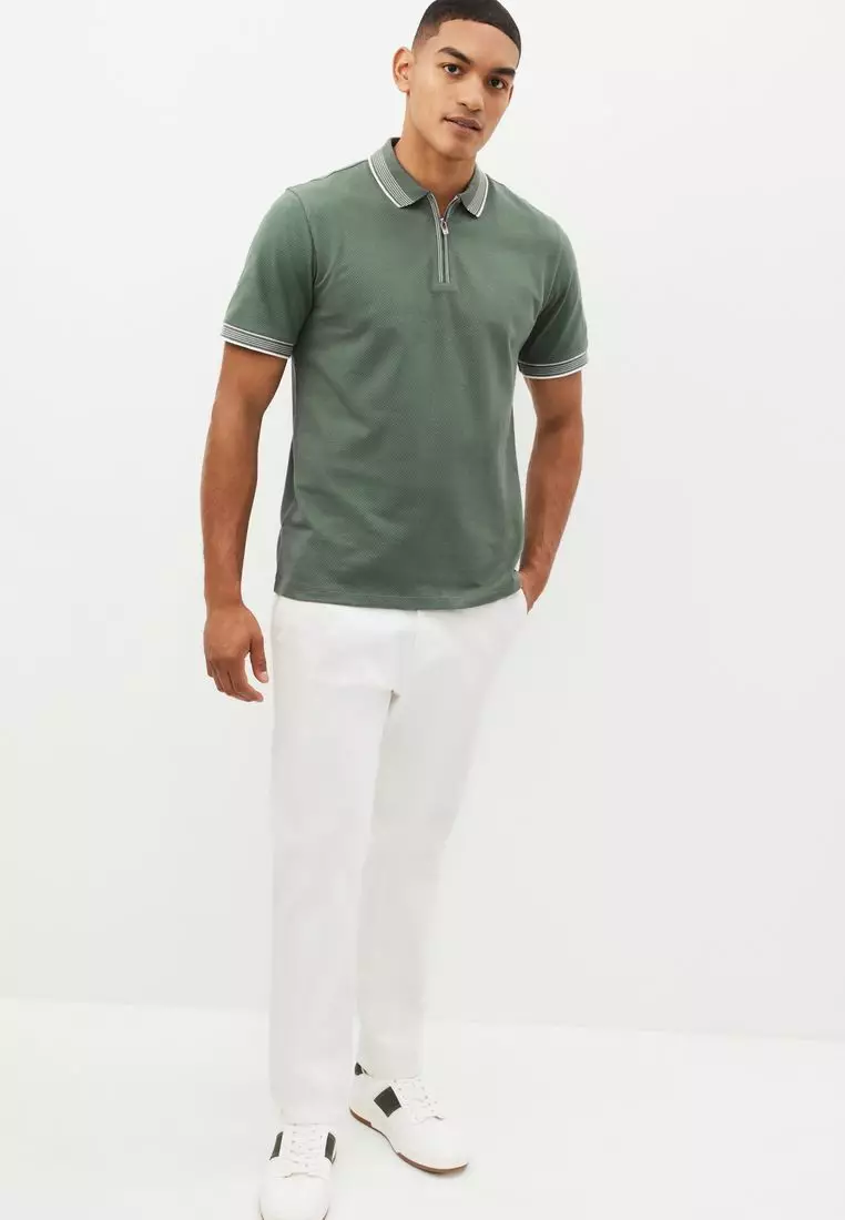 Buy NEXT Textured Polo Shirt 2024 Online | ZALORA