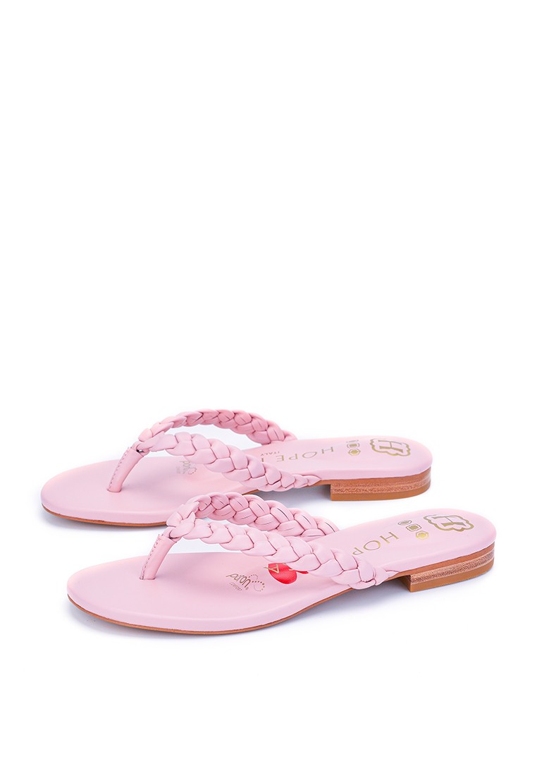 Hope Rosa Luna Pink Braided Leather Sandal